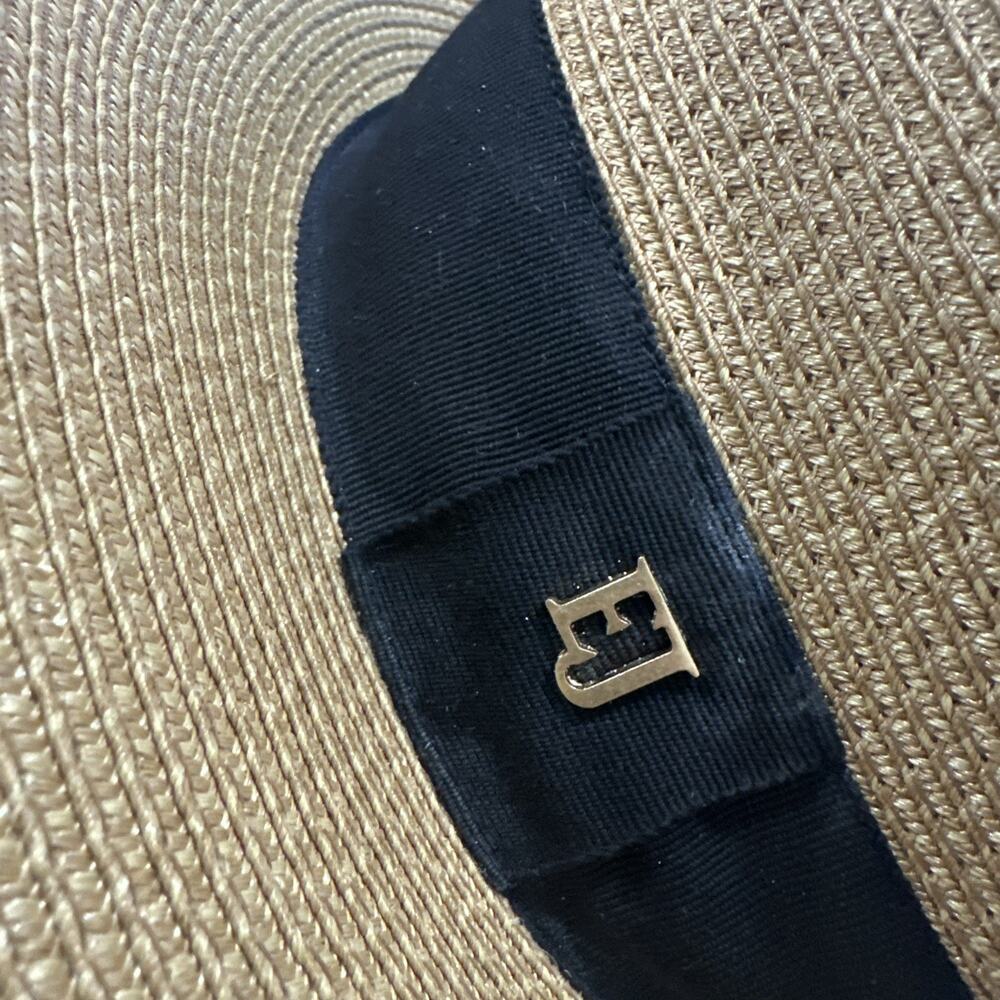 Eric Javits Daphne Natural Wide Brim Straw Squishee Fedora Packable Sun Hat - Picture 6 of 7